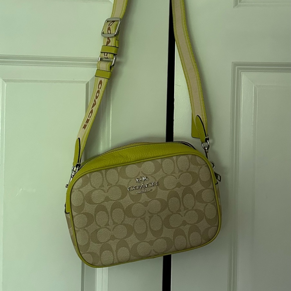 Lime green and brown couch crossbody